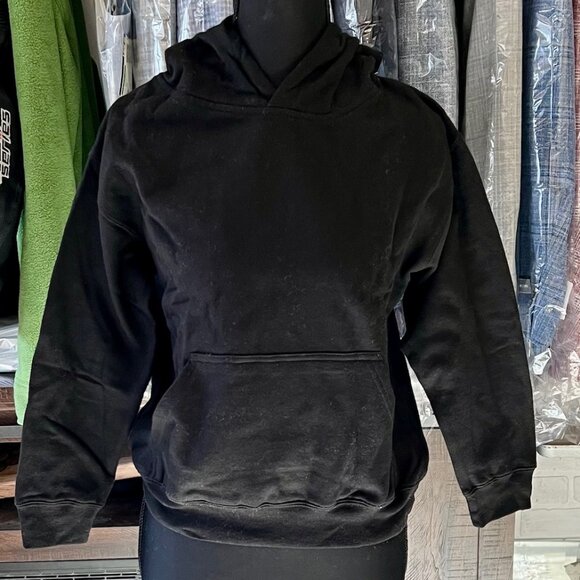 Marky G Apparel Black Kangaroo Pockets Cotton/Poly Hoodie Size M Youth NWT - Picture 1 of 5